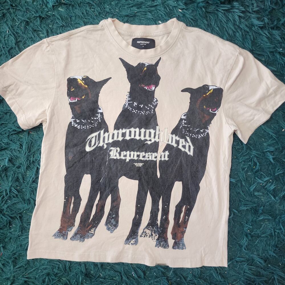 Represent England Thoroughbred Doberman Graphic Streetwear Tee Medium